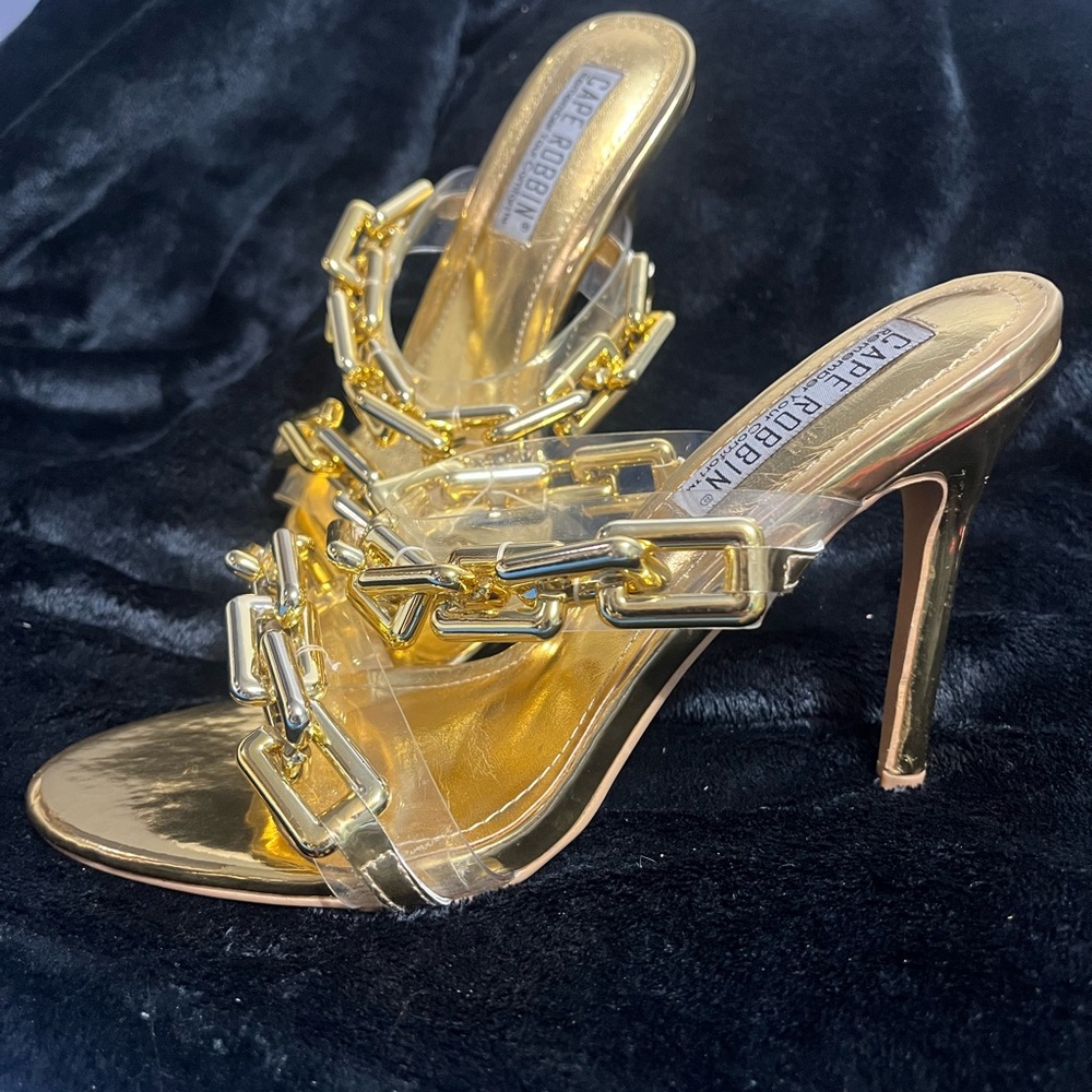 Cape Robbin Gold Chain Stiletto Heels - Picture 3 of 16